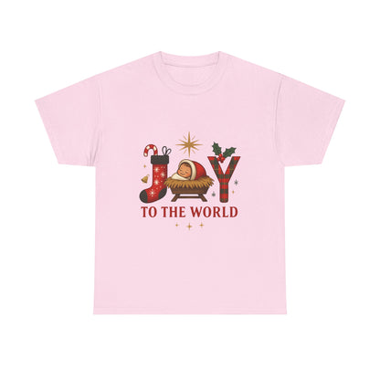 Christmas Joy Unisex Tee with Baby Jesus Illustration