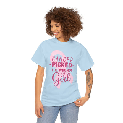 Cancer: The Wrong Picked Girl - Pink Ribbon Tee