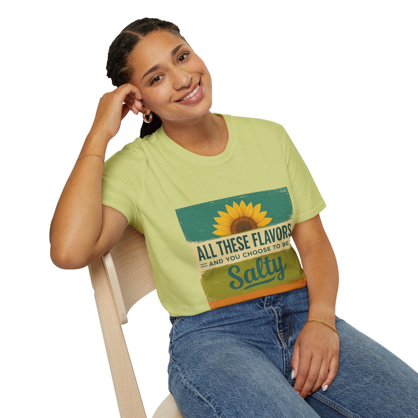 Sunflower Salty T-Shirt: Unisex Softstyle Tee for Sunshine Lovers, Casual Wear, Birthday Gift, Summer Vibes, Relaxed Style