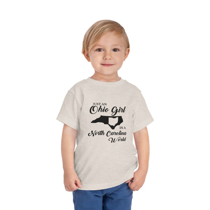 Toddler Tee Ohio Girl in North Carolina World Design Shirt