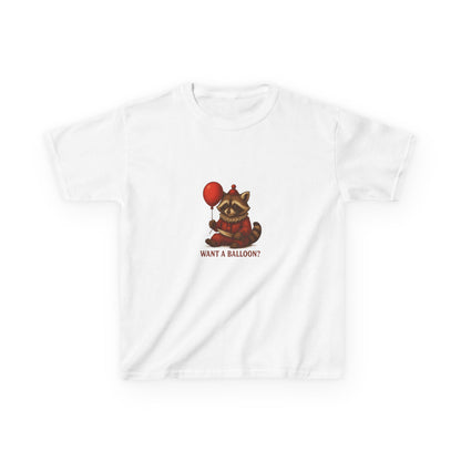 Creepy Clown Raccoon Kids' Tee - Want a Balloon?