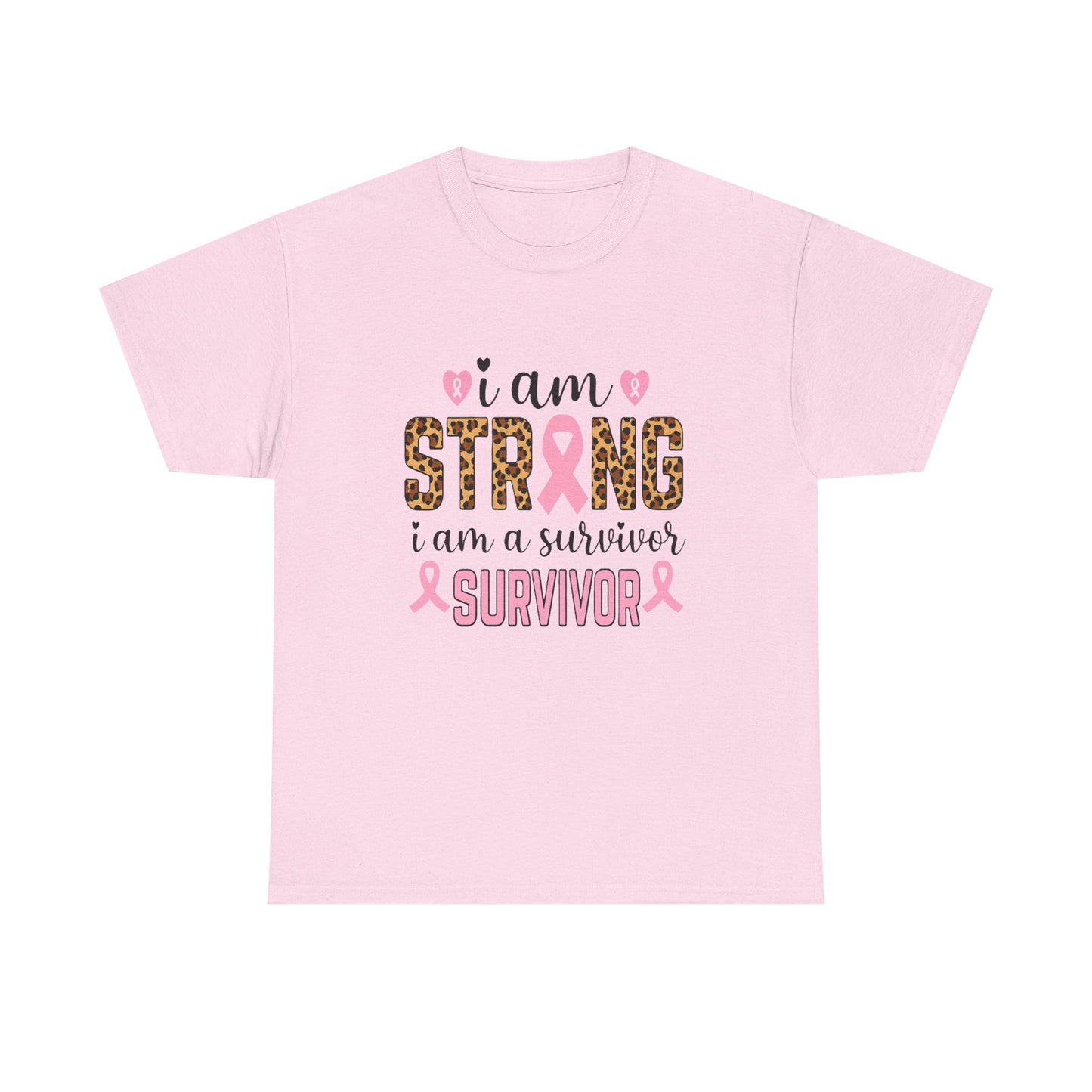 Strong Survivor Leopard Print Breast Cancer Tee