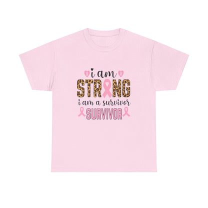 Strong Survivor Leopard Print Breast Cancer Tee