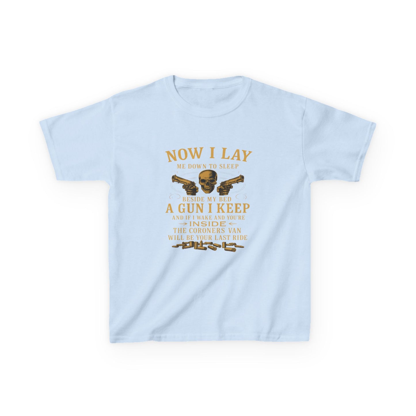 Now I Lay Me Down: Skull & Guns Kids Tee