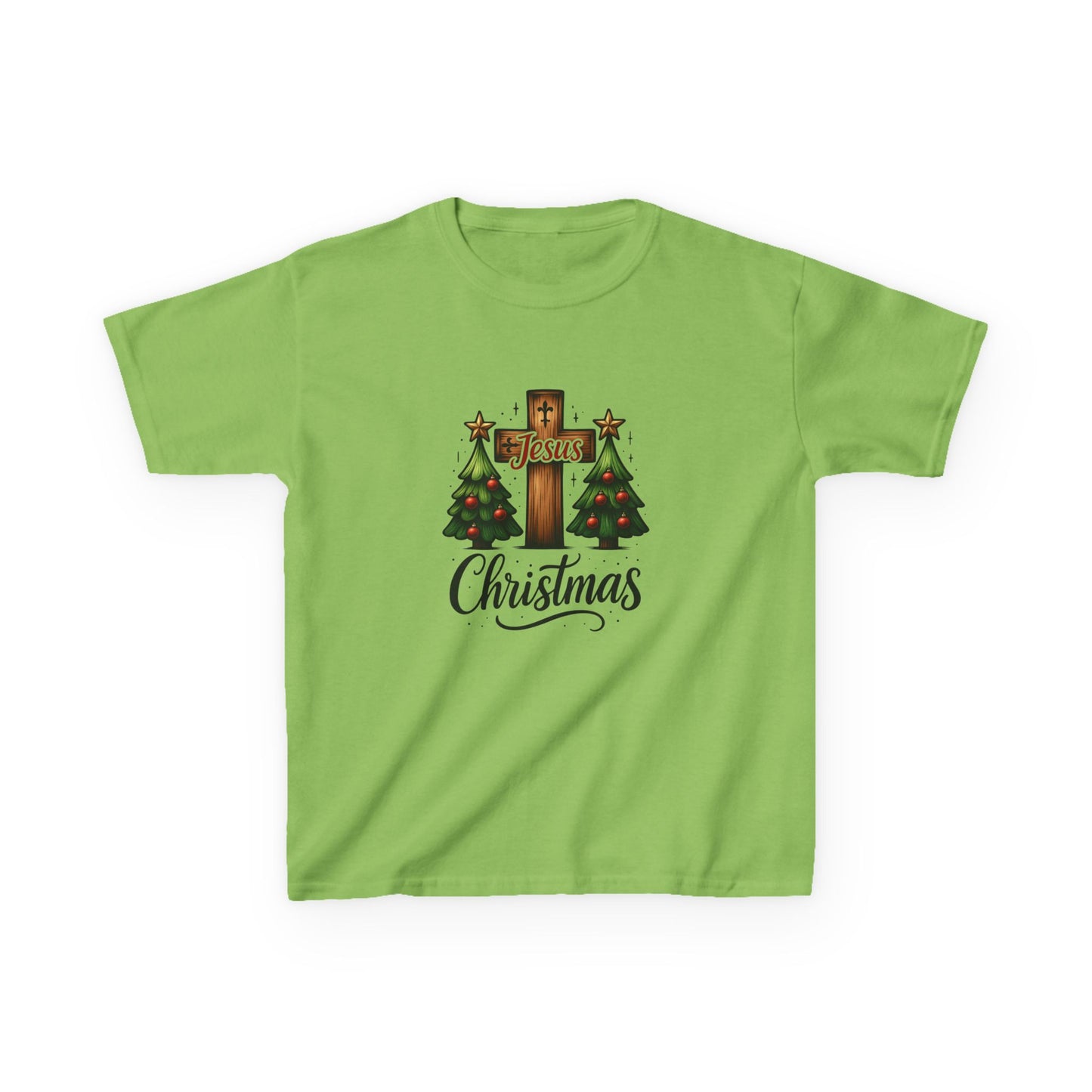 Jesus & Christmas Dino Tee - Christian Kids Christmas Shirt