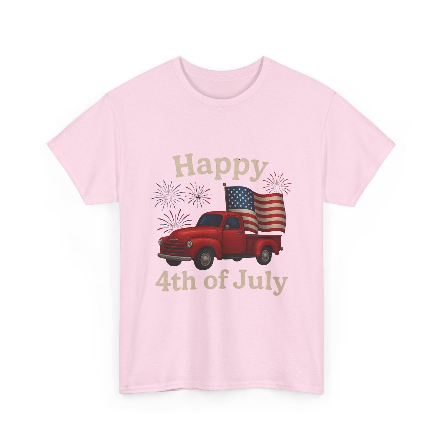 🚙 Happy 4th of July Truck Tee – Patriotic Vintage Pickup Shirt