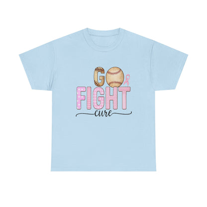 Go Fight Cure Baseball Pink Ribbon Awareness Tee