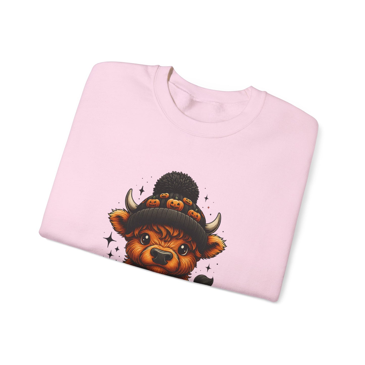 Halloween Cow Calf in Pumpkin Crewneck Sweatshirt