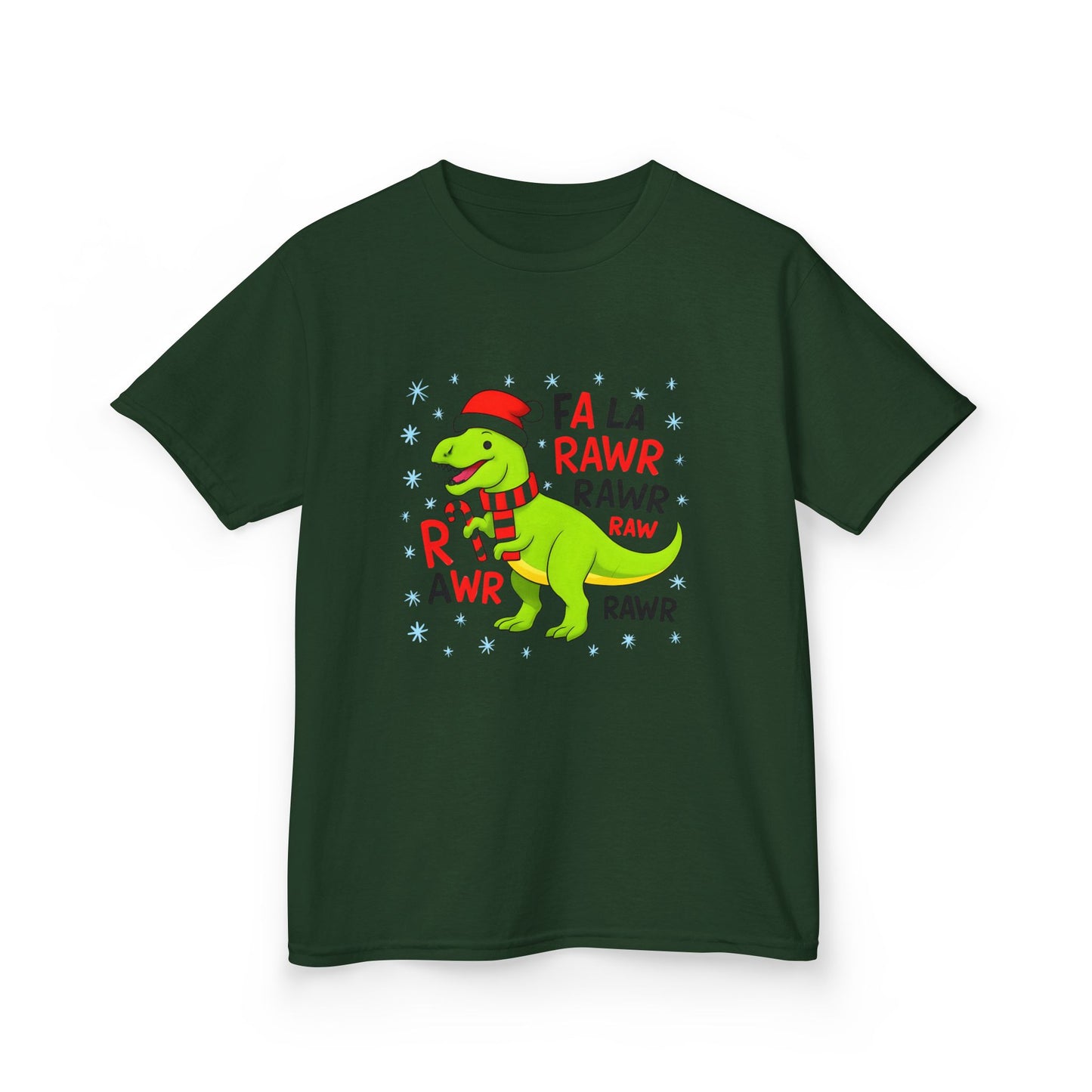 Holiday Dinosaur Kids Tee, Christmas Shirt, Fun Dinosaur T-Shirt, Kids Party Outfit, Cute Graphic Tee, Gift for Kids