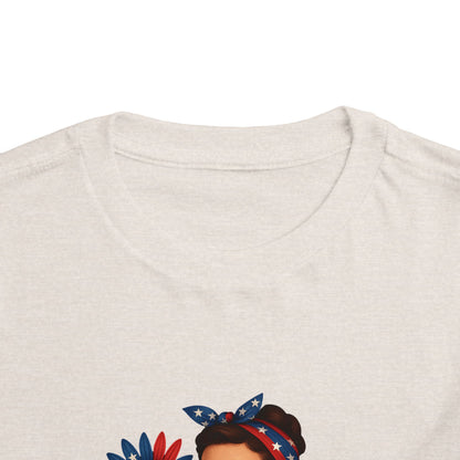 Toddler Tee All American Girl Patriotic Floral Shirt