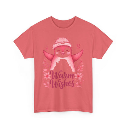 Warm Wishes Pink Penguin Tee - Holiday Tee