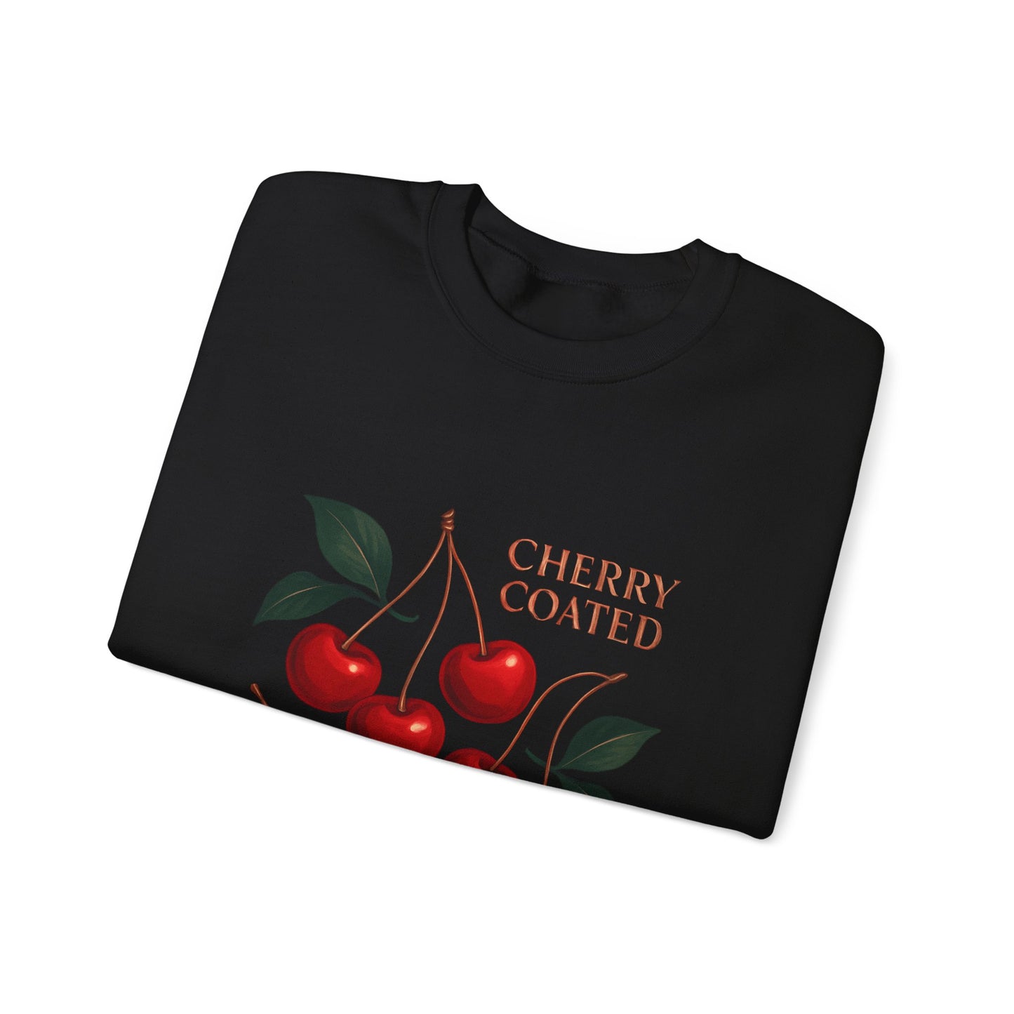 Cherry Coated Crewneck Sweatshirt — Retro Cherry Graphic Pullover