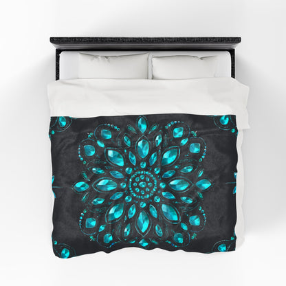 Luxe Velveteen Plush Blanket - Cozy Home Decor, Mandala Design, Gift for Her, Perfect for Winter, Soft Throw Blanket