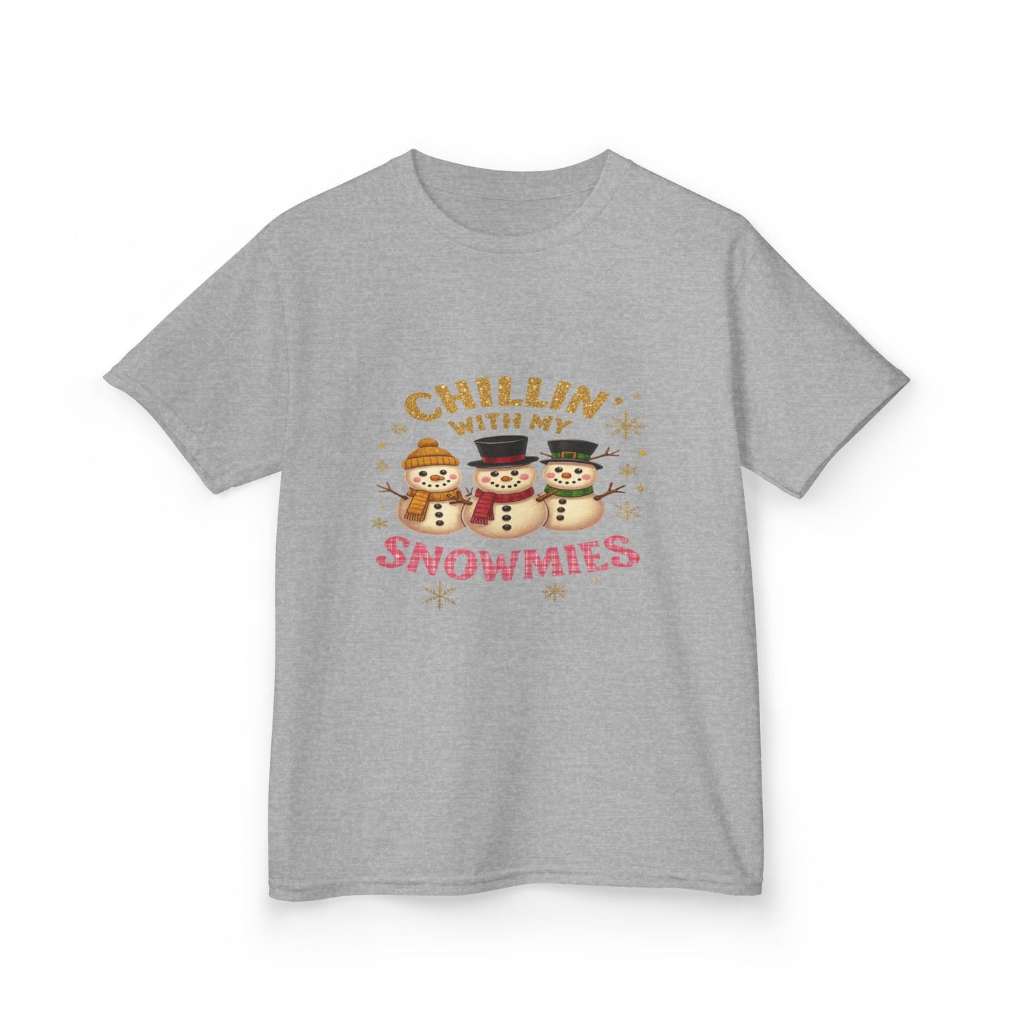 Chillin' with My Snowmies - Holiday Dinosaur Kids Tee