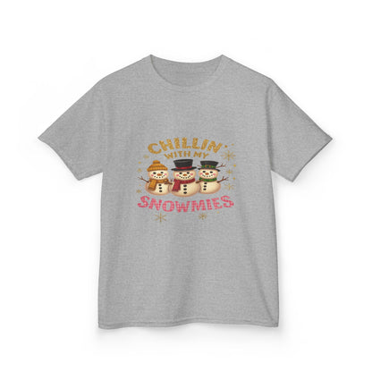 Chillin' with My Snowmies - Holiday Dinosaur Kids Tee