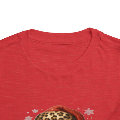 Believe Santa Leopard Print Toddler Christmas Tee