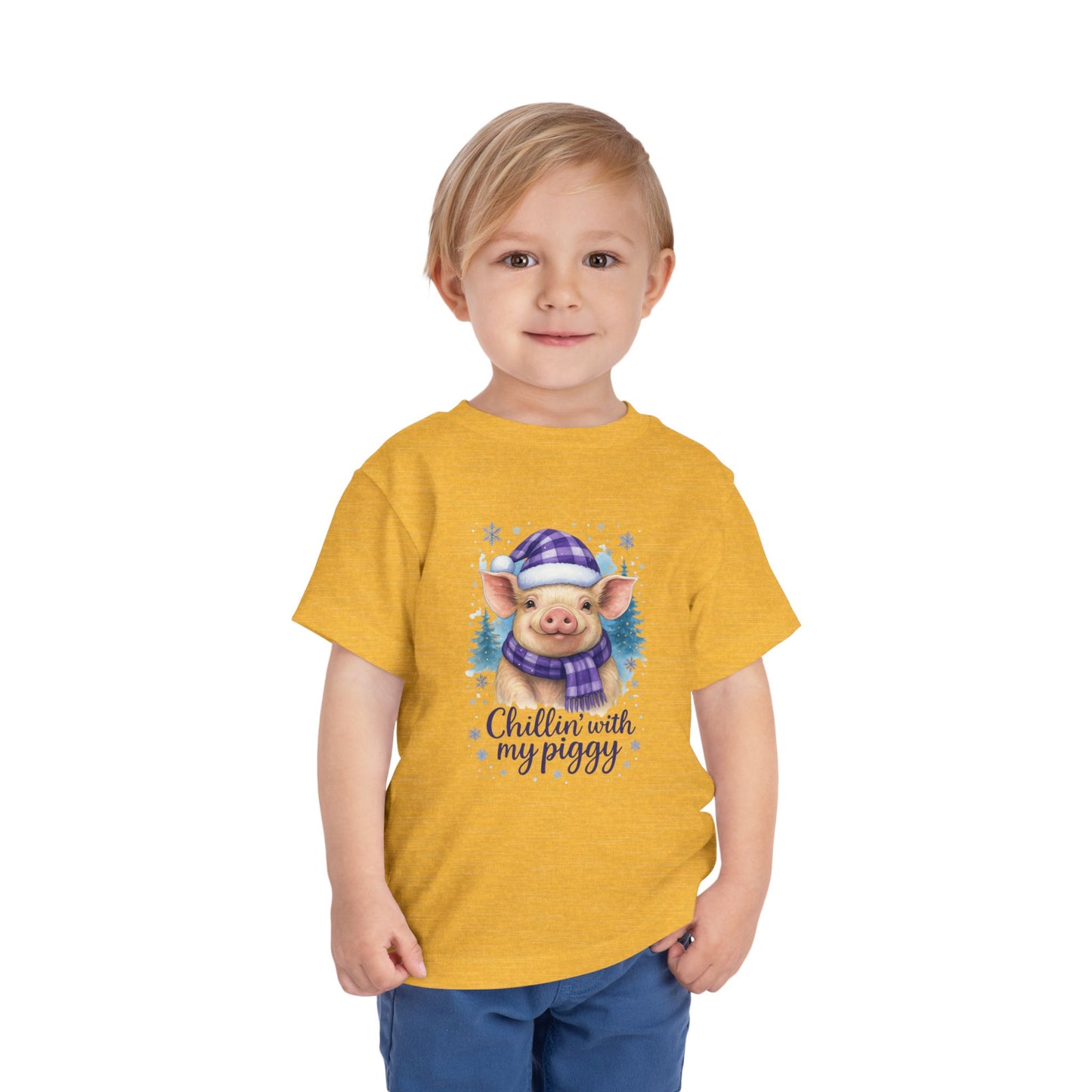 Chillin' Piggy Toddler Christmas Tee