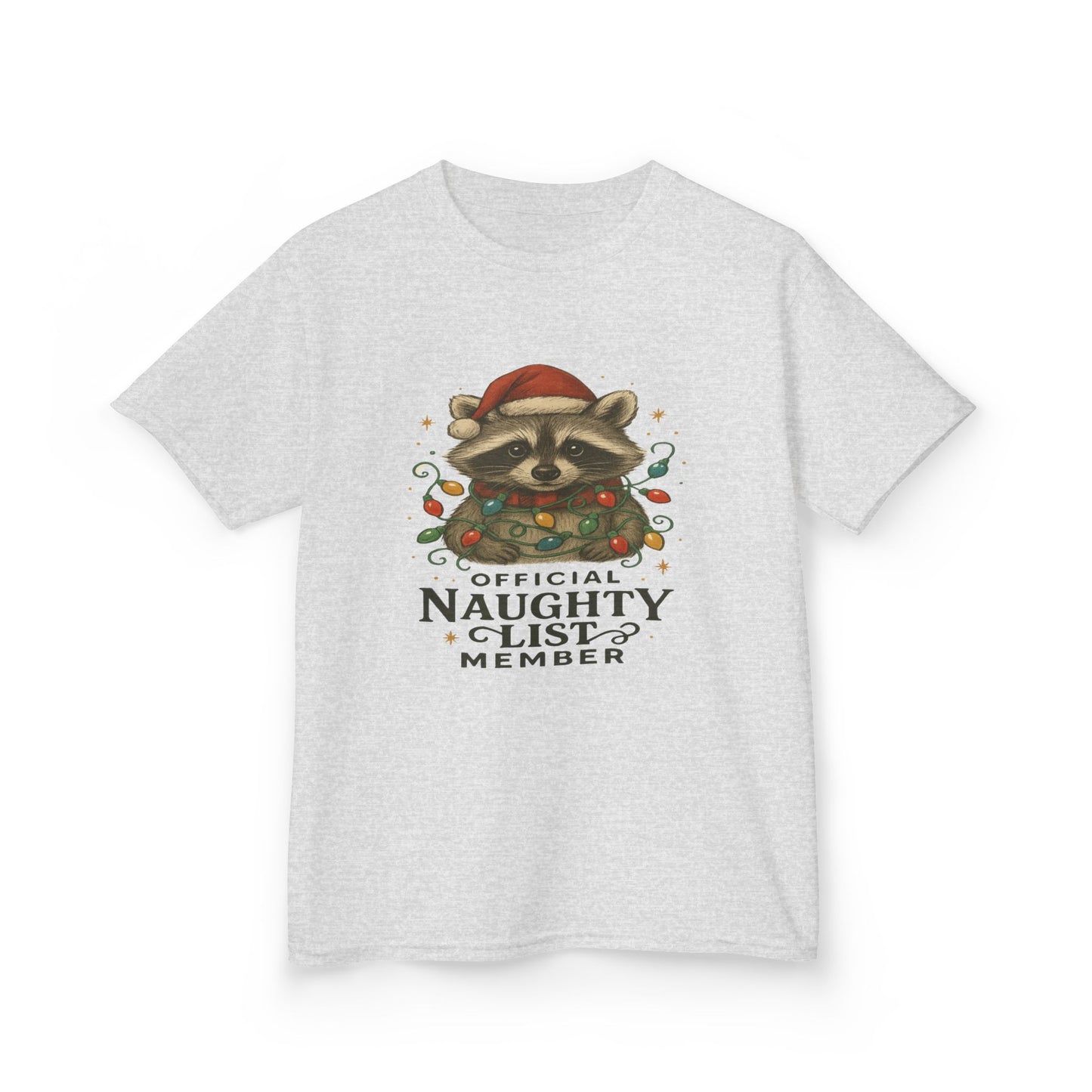 Naughty Raccoon Christmas Tee - Holiday Gift for Kids