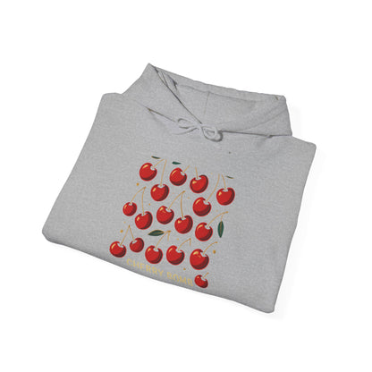 Cherry Pattern Hoodie — Cute Red Cherry Graphic Sweatshirt ("Cherry Koma")