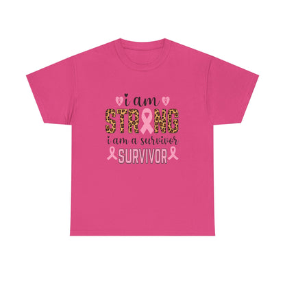 Strong Survivor Leopard Print Breast Cancer Tee
