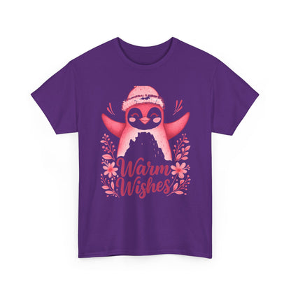 Warm Wishes Pink Penguin Tee - Holiday Tee