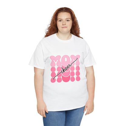 MOM Cheer – Pink Bubble Letter Spirit Tee