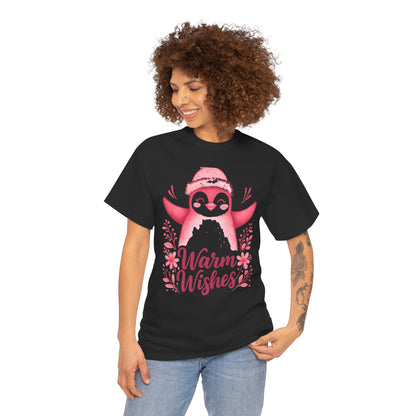 Warm Wishes Pink Penguin Tee - Holiday Tee