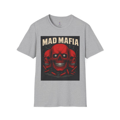 Bold Graphic Tee - Mad Mafia Design, Unisex T-Shirt for Casual Wear, Streetwear Vibe, Gift for Music Lovers, Halloween Outfit