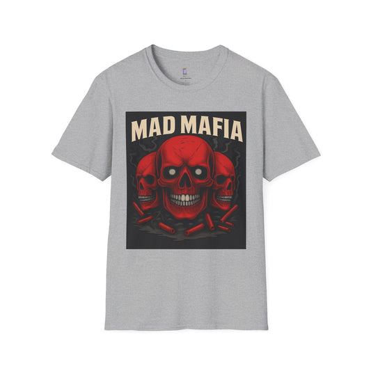 Bold Graphic Tee - Mad Mafia Design, Unisex T-Shirt for Casual Wear, Streetwear Vibe, Gift for Music Lovers, Halloween Outfit