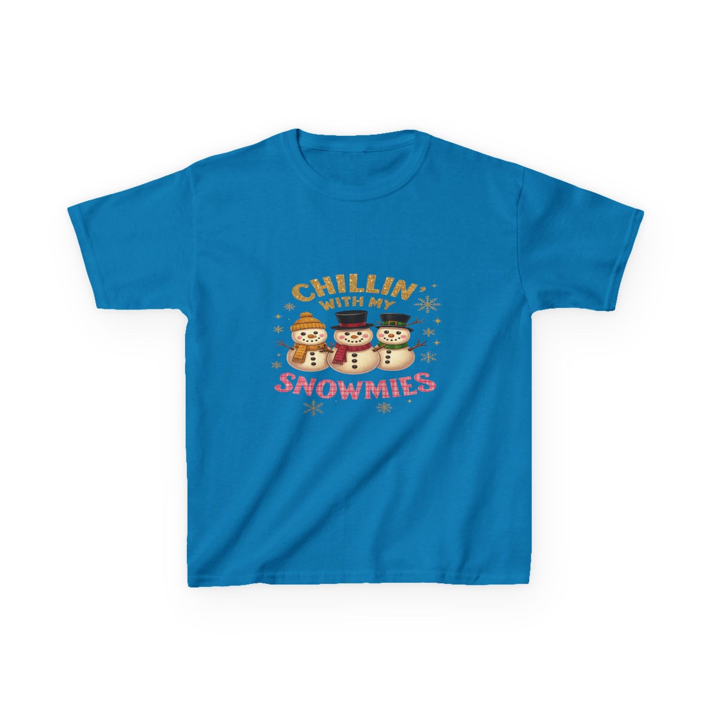 Chillin' with My Snowmies - Holiday Dinosaur Kids Tee