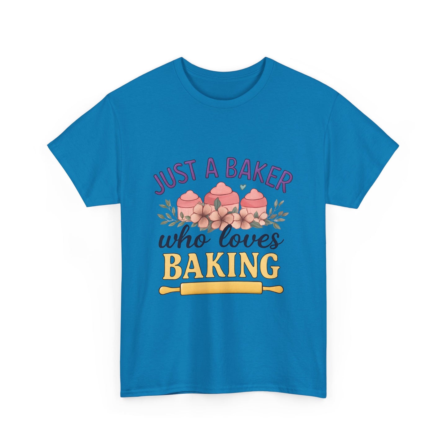 Baking Lover Tee with Cupcake and Rolling Pin Design
