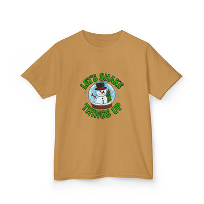 Snowman Dino Globe Kids Christmas Tee