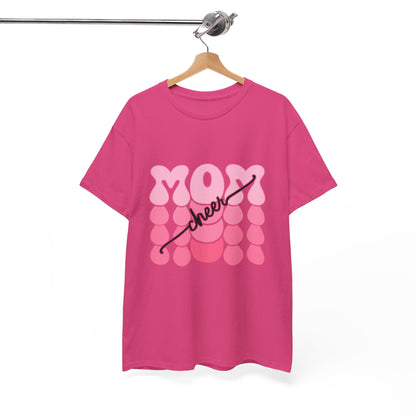 MOM Cheer – Pink Bubble Letter Spirit Tee