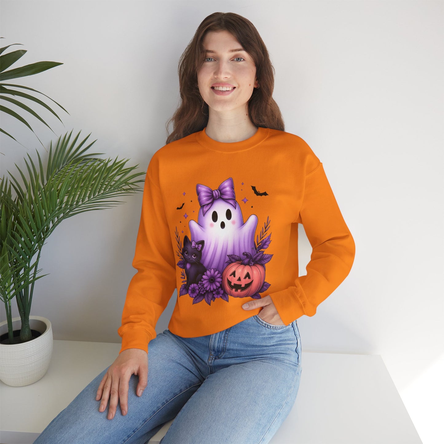 Cute Halloween Ghost Crewneck Sweatshirt