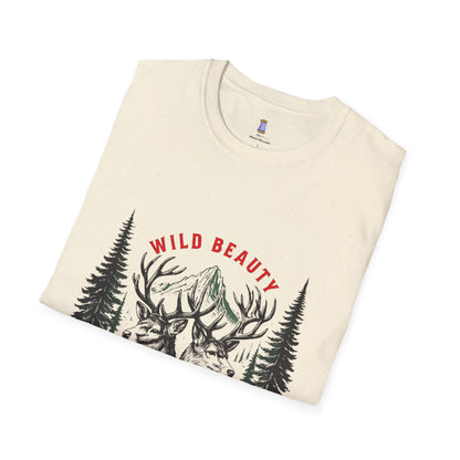 Wild Beauty Deer T-Shirt, Nature Lover Tee, Wildlife Gift, Unisex Tee, Rustic Home Décor