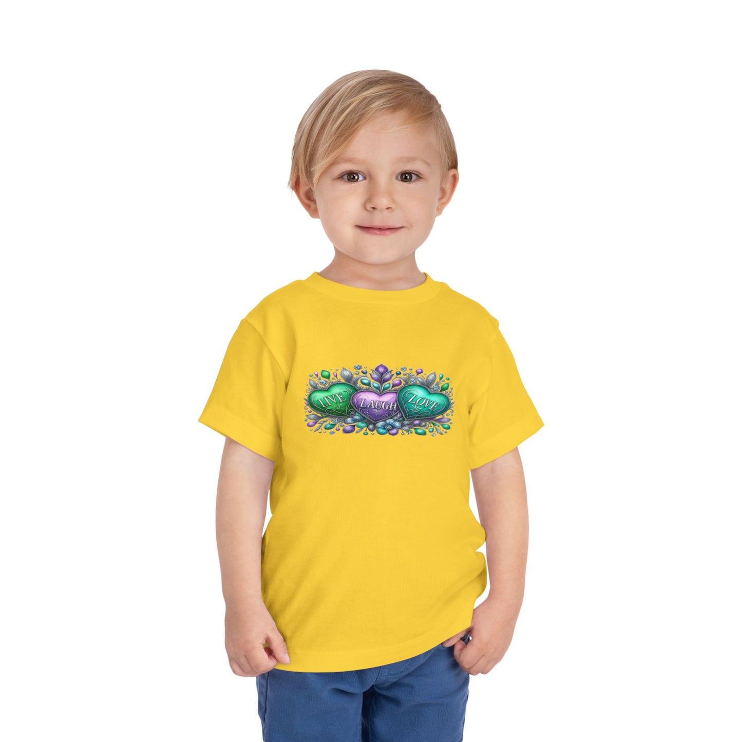 Toddler Tee Live Laugh Love Floral Design