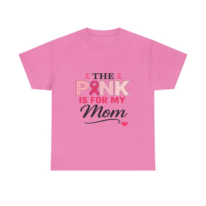 Mom's Strength: Pink Ribbon Breast Cancer Awareness Tee