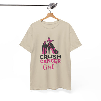 Crush Cancer Girl Tee: High Heels, Pink Ribbon, Hope