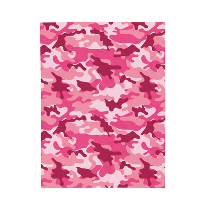 Pink Camo Plush Blanket - Cozy Throw for Girls, Kids, Bedroom Decor, Soft Blanket for Gift Giving, Snuggly Comforter