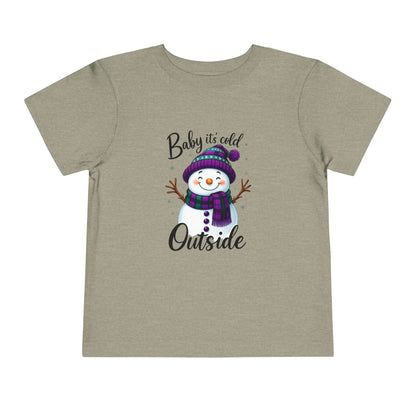 Baby It's Cold Outside Snowman Toddler Christmas Tee