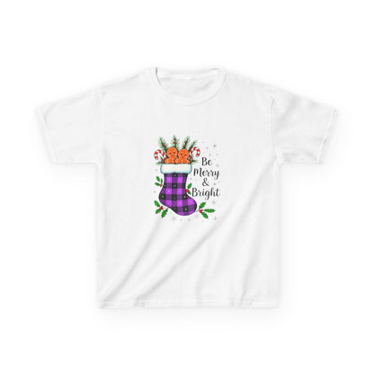 Dino Stocking Christmas Tee - Be Merry & Bright