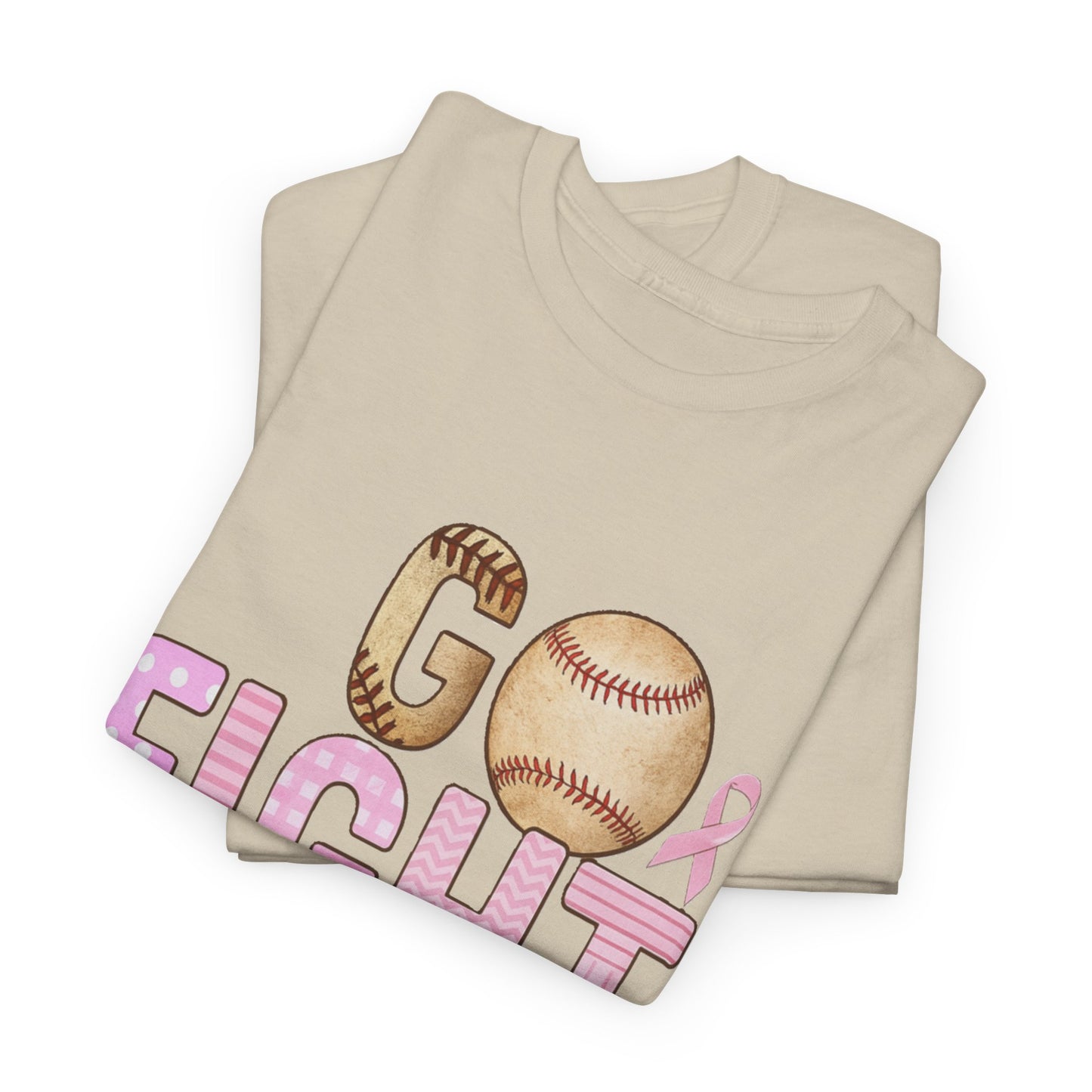Go Fight Cure Baseball Pink Ribbon Awareness Tee