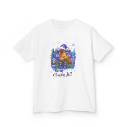Merry Christmas Y'all Chicken Truck Tee - Kids Holiday Shirt