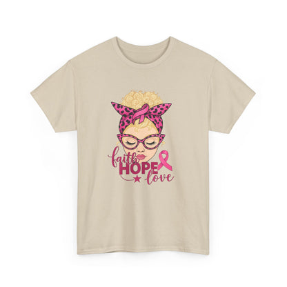 Hope Love Pink Ribbon Tee - Breast Cancer Awareness