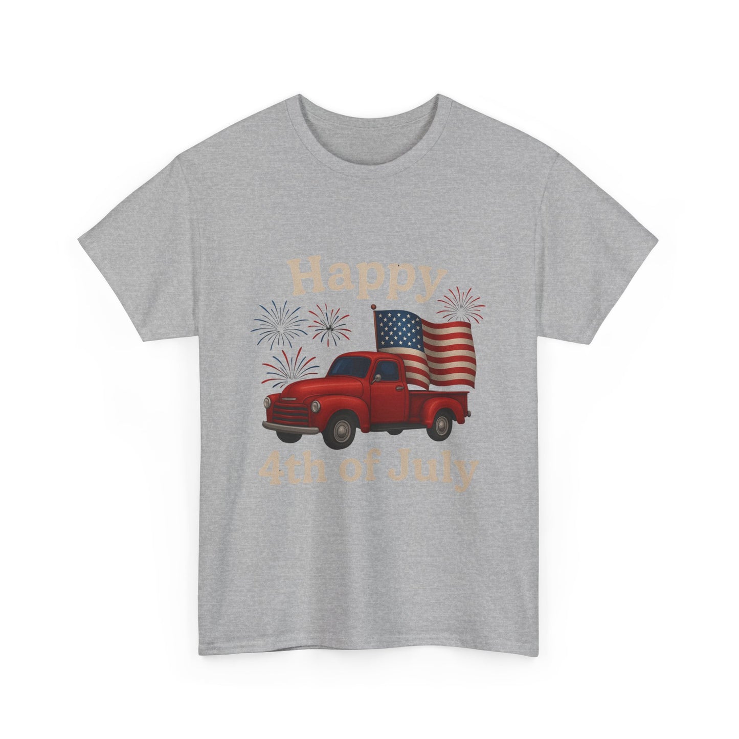 🚙 Happy 4th of July Truck Tee – Patriotic Vintage Pickup Shirt