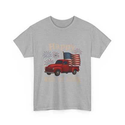 🚙 Happy 4th of July Truck Tee – Patriotic Vintage Pickup Shirt