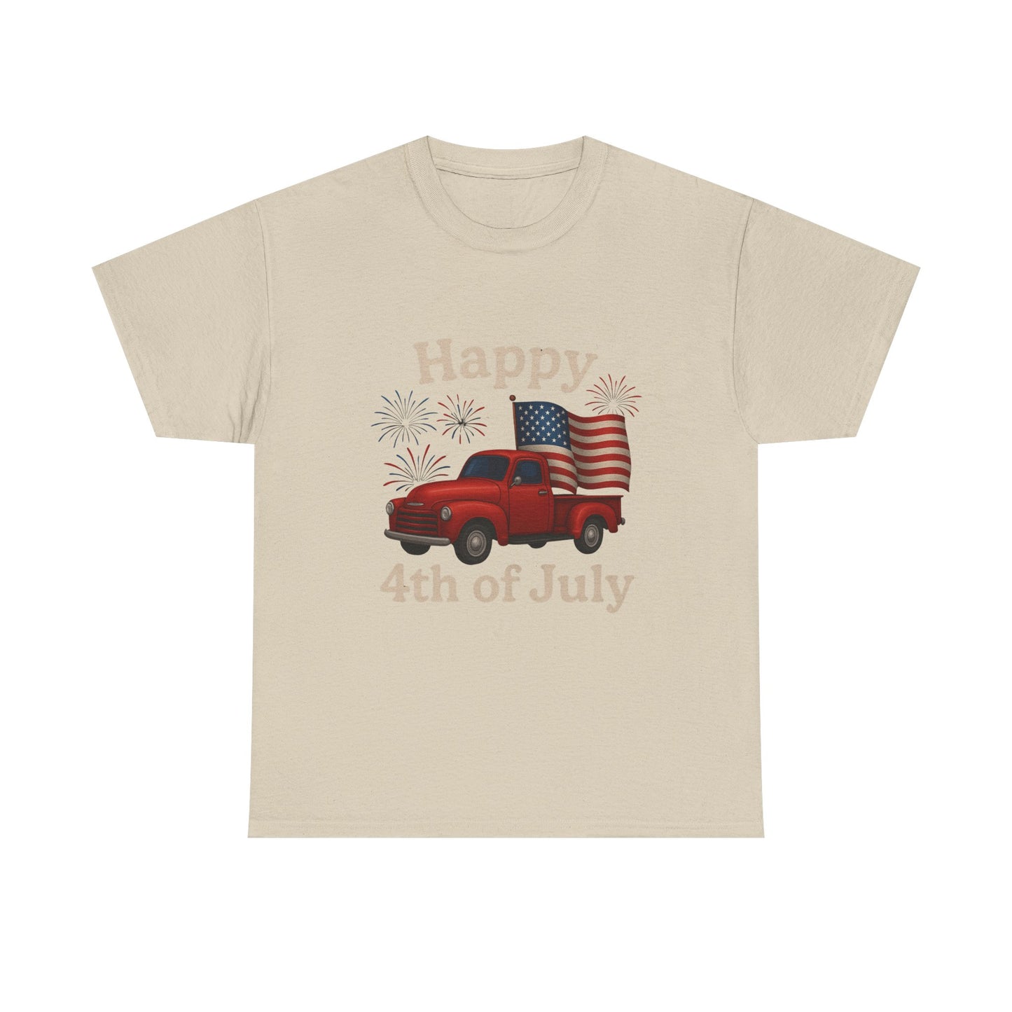 🚙 Happy 4th of July Truck Tee – Patriotic Vintage Pickup Shirt
