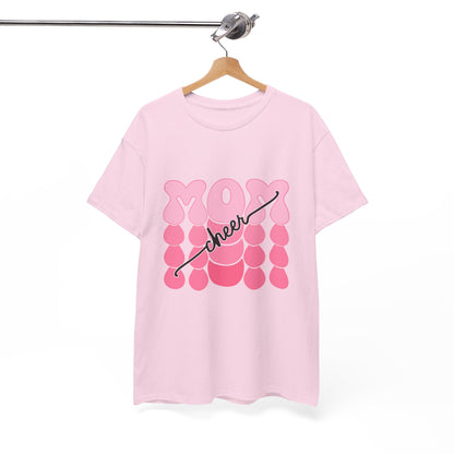 MOM Cheer – Pink Bubble Letter Spirit Tee