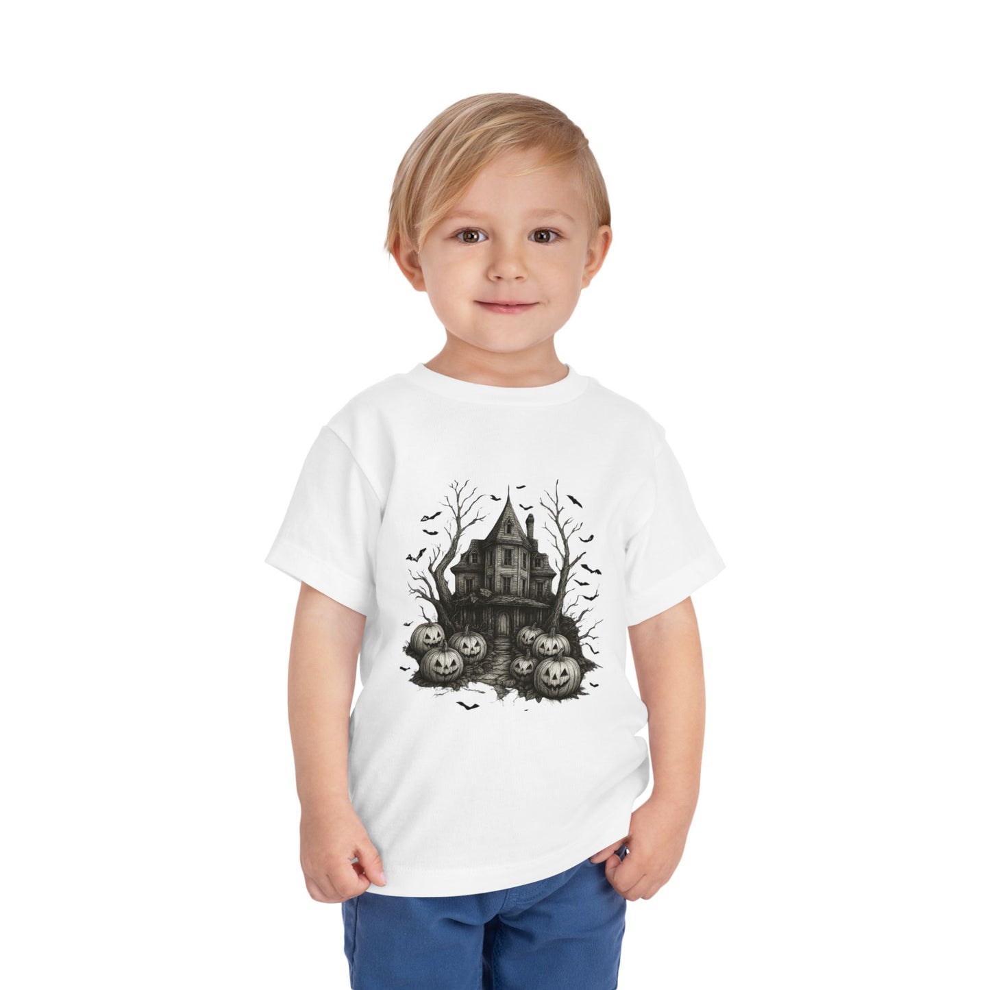 Spooky Halloween House Toddler Christmas Tee