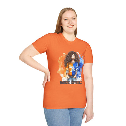 House Divided Unisex Softstyle T-Shirt | Family Team Spirit Tee, Game Day Shirt, Sports Fan Apparel, Cozy Casual Wear